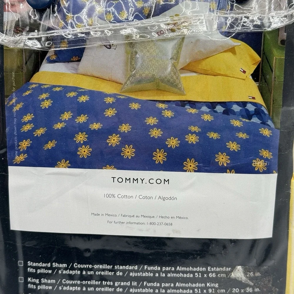 Vintage 2000 Tommy Hilfiger European Pillow Sham Yellow‎ Striped New 26